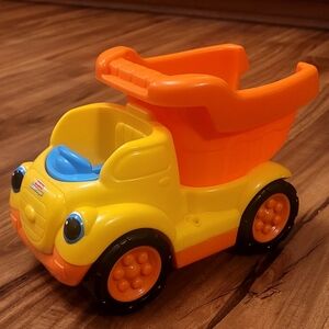Yellow and Orange Toy Dump Truck